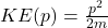 KE(p)=\frac{p^2}{2 m}