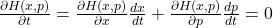 \frac{\partial H(x,p)}{\partial t}=\frac{\partial H(x,p)}{\partial x}\frac{d x}{dt}+\frac{\partial H(x,p)}{\partial p}\frac{d p}{d t}=0