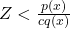 Z<\frac{p(x)}{c q(x)}